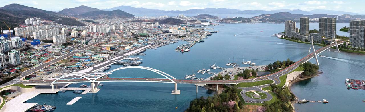 Construction of Gyeong-Island Connecting Road, Korea